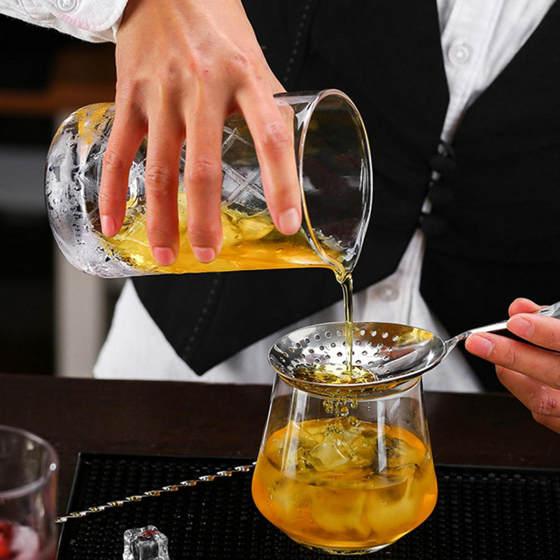 Julep Bar Strainer Цедка за коктейли от неръждаема стомана 304 Spoon Bar Sprung Cocktail Shaker Fast Drain Julep Strainer Bar Tools