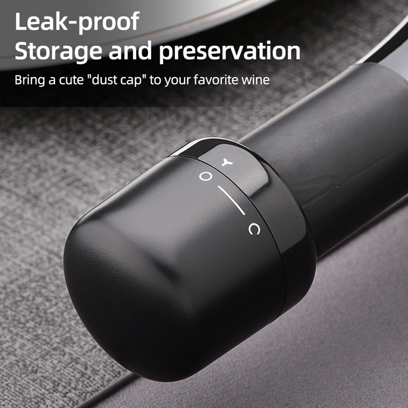 Луксозен вакуумен комплект запушалки за бутилки за червено вино и шампанско Запушалка за бутилки с капачки, устойчива на течове, запазваща свежестта, запушалка за бутилки за вино