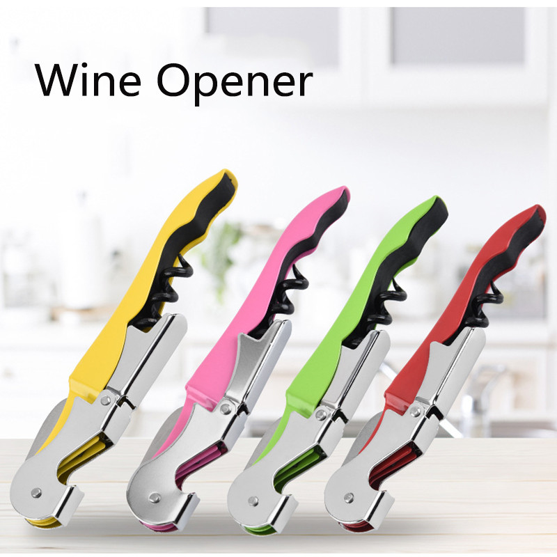5 vnt. Daugiafunkciniai butelių atidarytuvai Spalvingi nerūdijančio plieno vyno kamštienos užsukami alaus kamštelio valiklis virtuvės prietaisų baro priedai