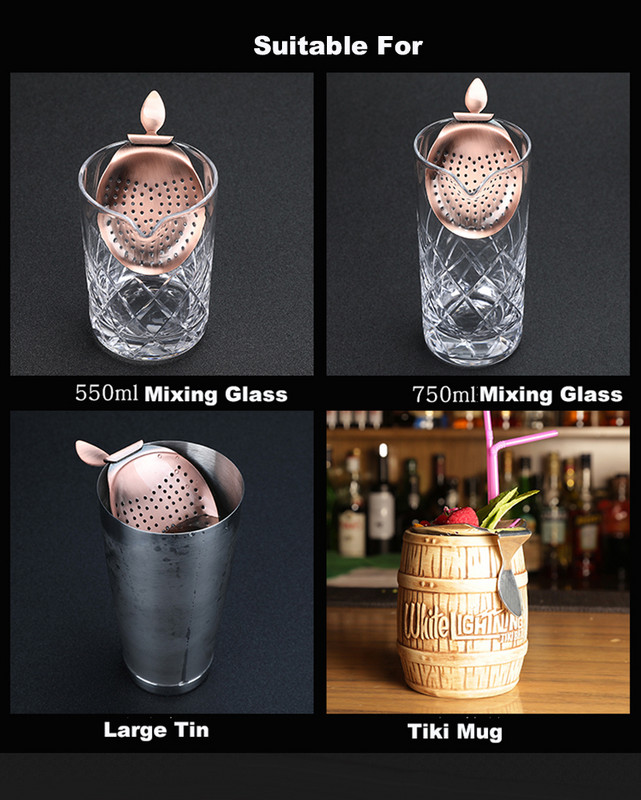 Mâner îndoit Julep Strainer Bar Filter pentru Cocktail Drink Barman Tool