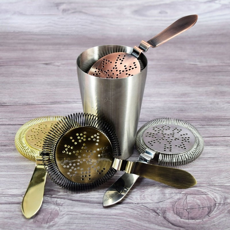 Agitator de cocktail Martini din oțel inoxidabil Accesorii pentru bar Unelte pentru barman Mâner îndoit dublu Filtru de bar pentru gheață de vin