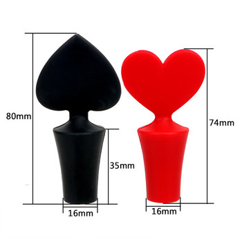 Creative Silicone Wine Beer Stopper Bar Bar Tools Red Heart Cork Drink Sealer Plug Bar Seal Red Wine Stopper Εργαλείο μπαρ κουζίνας