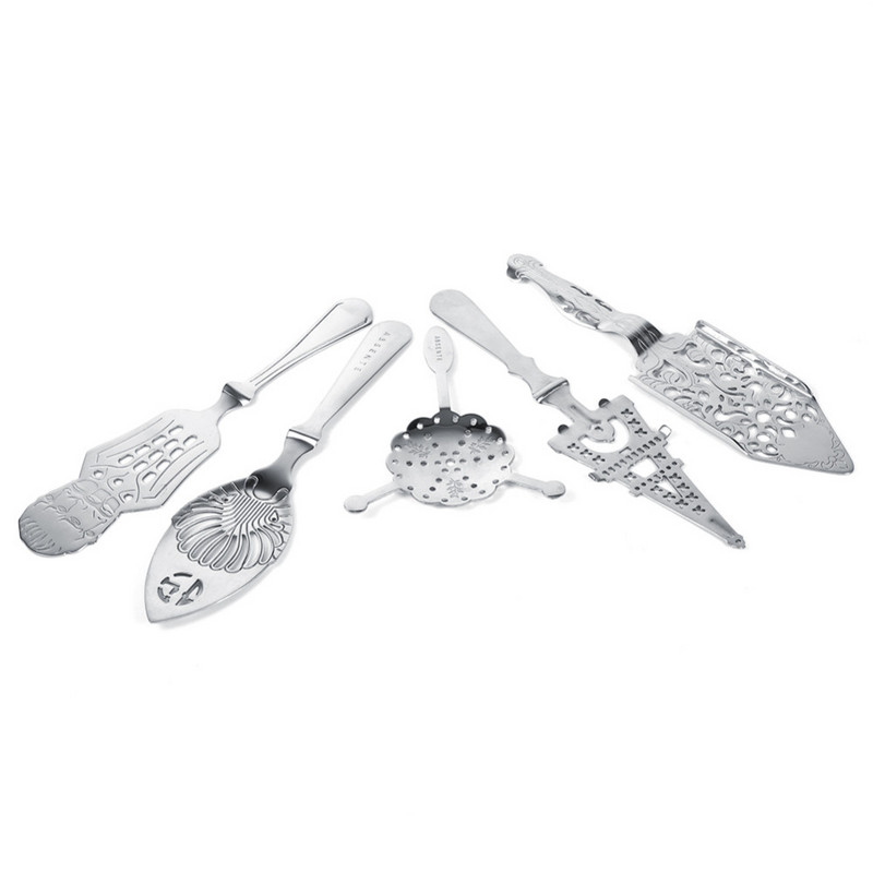 Nerūdijančio plieno Absentas Šaukštas Kokteilių Baro reikmenys Karčiojo samtelis Absentas Stiklinis Puodelis Gėrimų reikmenys Geriamojo Šaukšteliai Filtruoti Arbata