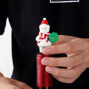 1PC Коледна серия Wine Stopper Bar Party Decoration Снежен човек Форма за поддържане на свежест Wine Champagne Stopper Bar Аксесоари