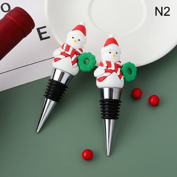 1PC Коледна серия Wine Stopper Bar Party Decoration Снежен човек Форма за поддържане на свежест Wine Champagne Stopper Bar Аксесоари