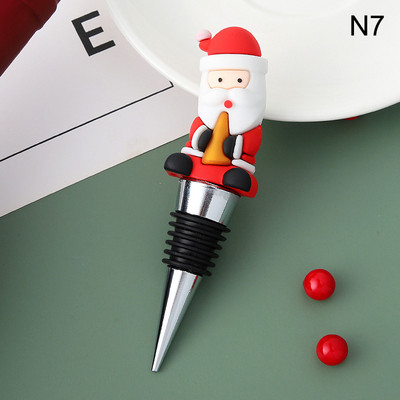 1PC Коледна серия Wine Stopper Bar Party Decoration Снежен човек Форма за поддържане на свежест Wine Champagne Stopper Bar Аксесоари