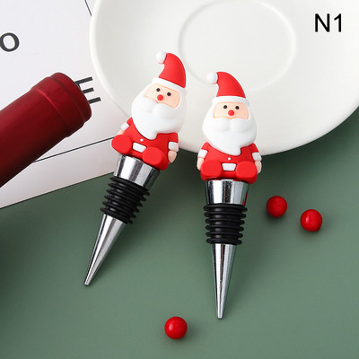 1PC Коледна серия Wine Stopper Bar Party Decoration Снежен човек Форма за поддържане на свежест Wine Champagne Stopper Bar Аксесоари