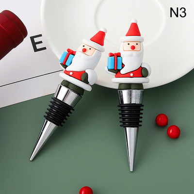 1PC Коледна серия Wine Stopper Bar Party Decoration Снежен човек Форма за поддържане на свежест Wine Champagne Stopper Bar Аксесоари