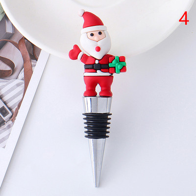 1PC Коледна серия Wine Stopper Bar Party Decoration Снежен човек Форма за поддържане на свежест Wine Champagne Stopper Bar Аксесоари