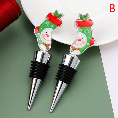 1PC Коледна серия Wine Stopper Bar Party Decoration Снежен човек Форма за поддържане на свежест Wine Champagne Stopper Bar Аксесоари