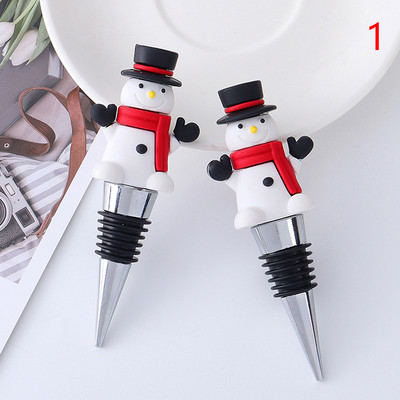 1PC Коледна серия Wine Stopper Bar Party Decoration Снежен човек Форма за поддържане на свежест Wine Champagne Stopper Bar Аксесоари