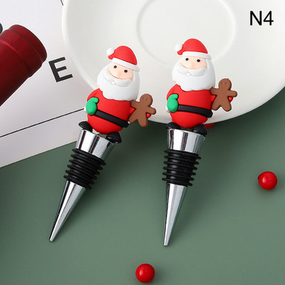 1PC Коледна серия Wine Stopper Bar Party Decoration Снежен човек Форма за поддържане на свежест Wine Champagne Stopper Bar Аксесоари