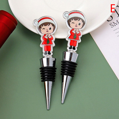 1PC Коледна серия Wine Stopper Bar Party Decoration Снежен човек Форма за поддържане на свежест Wine Champagne Stopper Bar Аксесоари