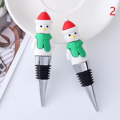 1PC Коледна серия Wine Stopper Bar Party Decoration Снежен човек Форма за поддържане на свежест Wine Champagne Stopper Bar Аксесоари