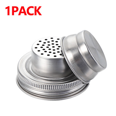 1 pakuotės nerūdijančio plieno konservų dangteliai Įprasti Mason stiklainių plaktuvų dangteliai Pipirų kokteilių plaktuvai Viršutinis miltų sietelis Virtuvės namų aksesuaras