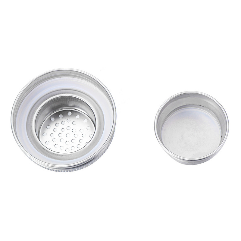 1 pakuotės nerūdijančio plieno konservų dangteliai Įprasti Mason stiklainių plaktuvų dangteliai Pipirų kokteilių plaktuvai Viršutinis miltų sietelis Virtuvės namų aksesuaras