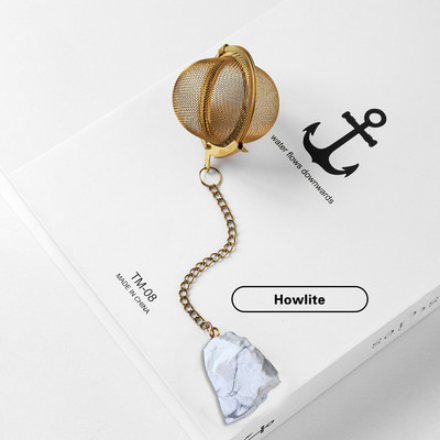 1PC Естествен кристал, необработен камък 304 злато от неръждаема стомана, филтър за чай, розов кварц, декорация, занаяти, лечебни рейки, подаръци, занаяти