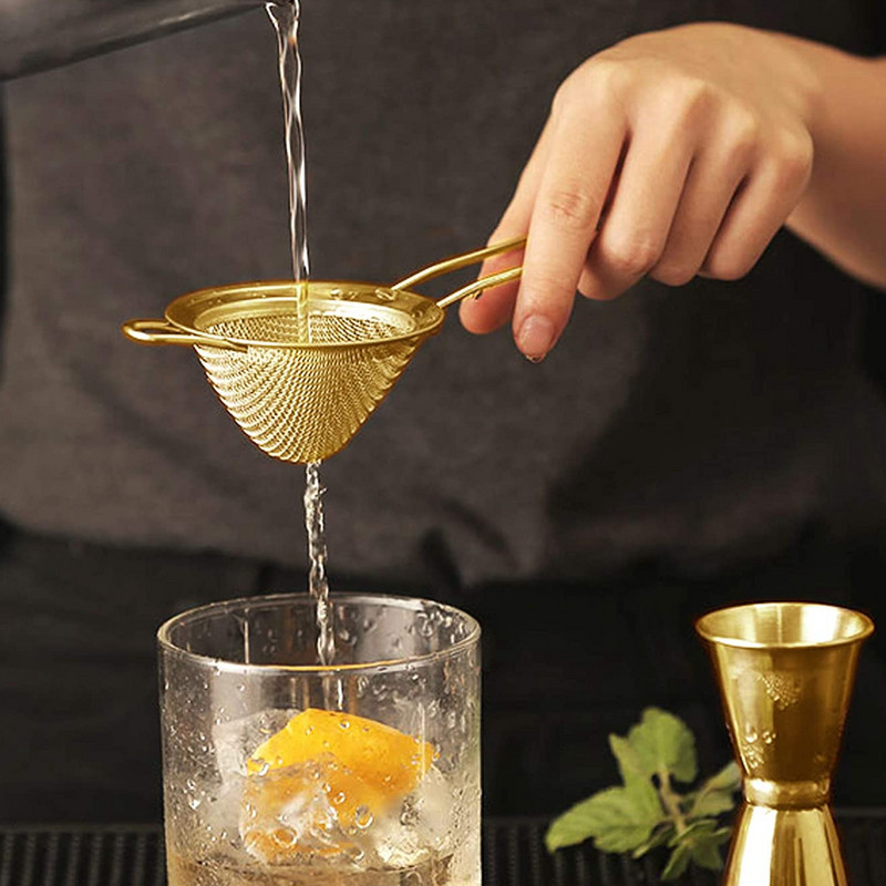 Ултра фина мрежеста цедка за коктейли с дълга дръжка Кухненски бар Мрежеста филтърна лъжица от неръждаема стомана За кафе Мляко Кисело мляко Масло Храна