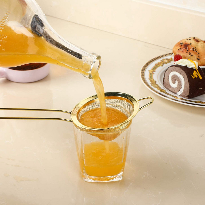 Ултра фина мрежеста цедка за коктейли с дълга дръжка Кухненски бар Мрежеста филтърна лъжица от неръждаема стомана За кафе Мляко Кисело мляко Масло Храна