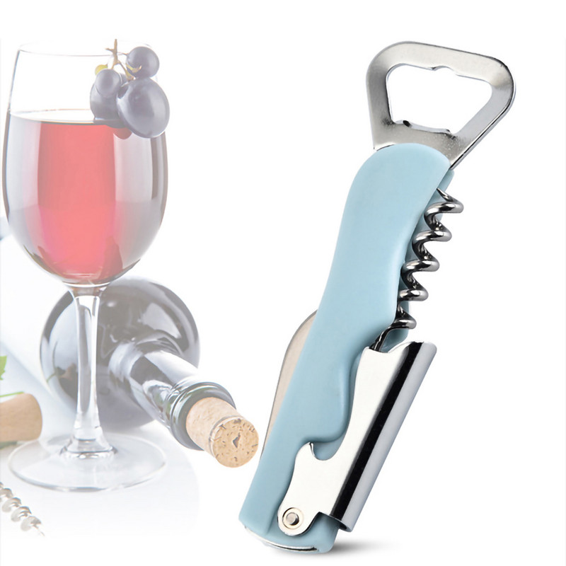 Отварачка за вино, тирбушон от неръждаема стомана, сгъваема многофункционална отварачка за капачки за бутилки за бира