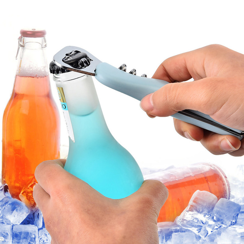 Отварачка за вино, тирбушон от неръждаема стомана, сгъваема многофункционална отварачка за капачки за бутилки за бира