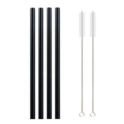 8 krāsu atkārtoti lietojami dzeramā stikla salmiņi, videi draudzīgi augsta borosilikāta stikla salmiņi piena kokteiļu kokteiļiem, dzērienu bāra aksesuāri