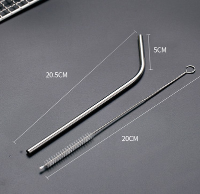 Varavīksnes krāsas atkārtoti lietojamu metāla salmiņu komplekts ar tīrīšanas otu 304 nerūsējošā tērauda dzeramo salmu pienu dzērienu bāra piederumu ballītei