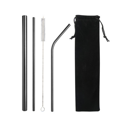 Varavīksnes krāsas atkārtoti lietojamu metāla salmiņu komplekts ar tīrīšanas otu 304 nerūsējošā tērauda dzeramo salmu pienu dzērienu bāra piederumu ballītei