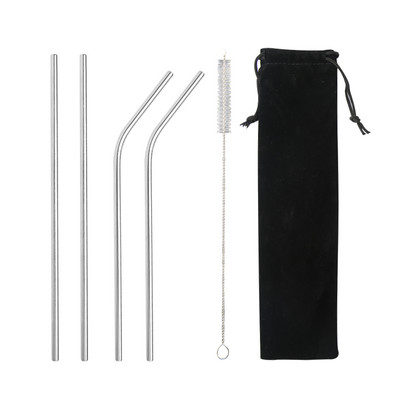 Varavīksnes krāsas atkārtoti lietojamu metāla salmiņu komplekts ar tīrīšanas otu 304 nerūsējošā tērauda dzeramo salmu pienu dzērienu bāra piederumu ballītei