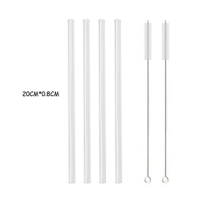 Augsta borosilikāta stikla salmiņi, taisni atkārtoti lietojami dzeramie salmiņi, Boba burbuļi, tēja, piens, kokteiļi, augļu kokteiļi bāra piederumi