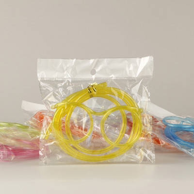 Ochelari amuzanți din paie moi Pai de băut din plastic Tub flexibil unic de băut Accesorii pentru petrecerea de aniversare pentru copii