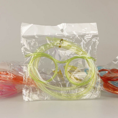 Ochelari amuzanți din paie moi Pai de băut din plastic Tub flexibil unic de băut Accesorii pentru petrecerea de aniversare pentru copii