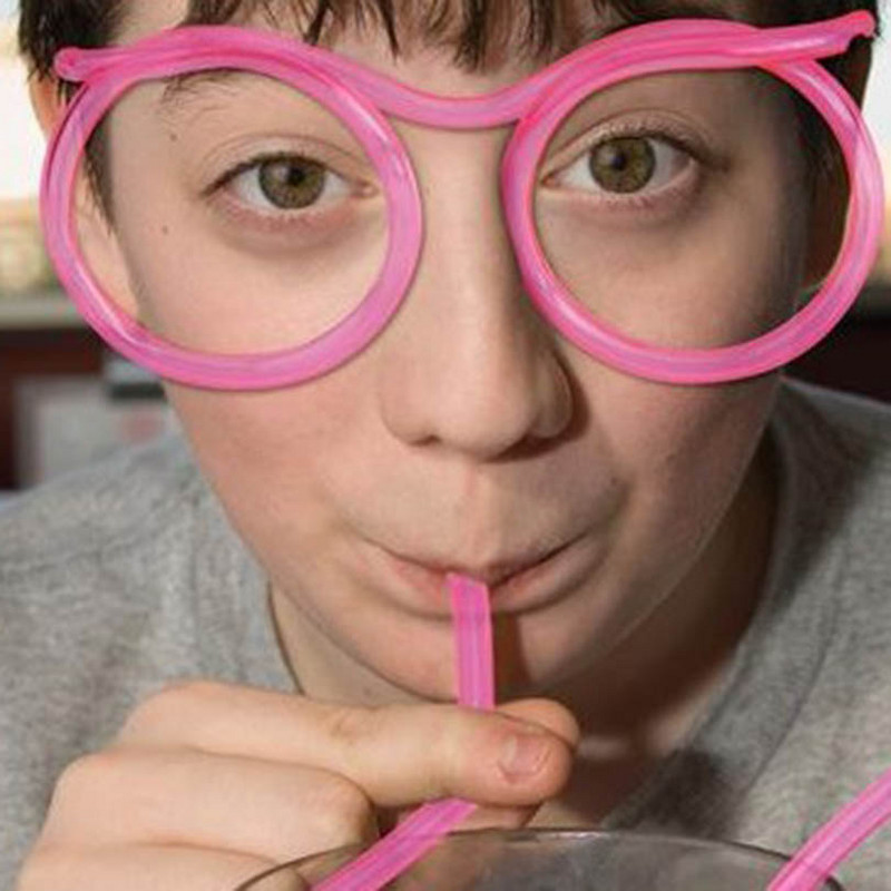 Забавни меки сламени чаши Пластмасови сламки за пиене Уникална гъвкава тръба за пиене Детски принадлежности за рожден ден Аксесоари