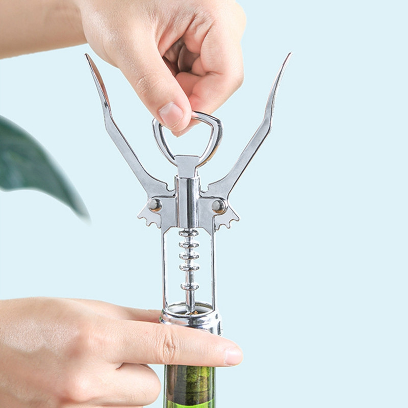 Отварачка за вино Отварачка за червено вино от неръждаема стомана Тип крило Метални сомелиери Тирбушон Отварачки за бутилки Тирбушон Уред за отстраняване на тапи от вино