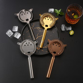 2 stilu nerūsējošā tērauda stieņu kokteiļu atsperu sietiņš Julep Vīna dzēriens Ledus kubs Filtrs Bārmenis Virtuves Bāra piederumi