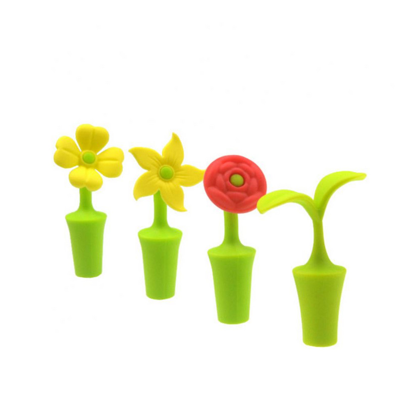 Цвете Силиконова запушалка за бутилка вино Капачка за бутилка бира Коркова тапа Удобна запушалка за бутилка шампанско Аксесоари за кухненски бар