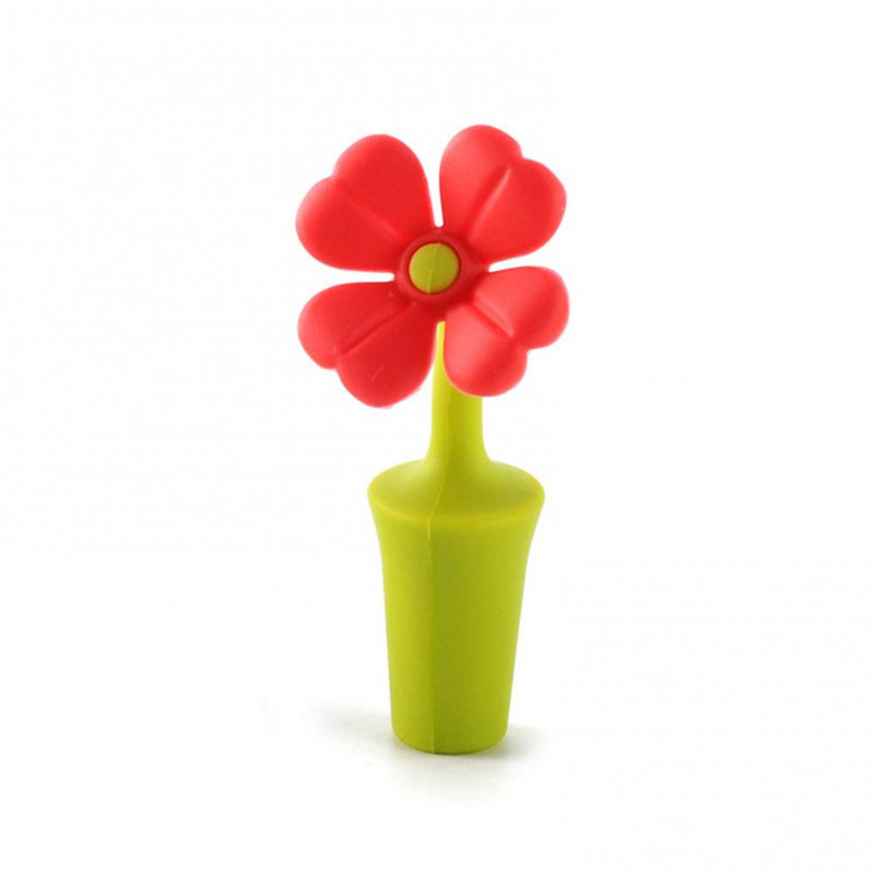 Цвете Силиконова запушалка за бутилка вино Капачка за бутилка бира Коркова тапа Удобна запушалка за бутилка шампанско Аксесоари за кухненски бар