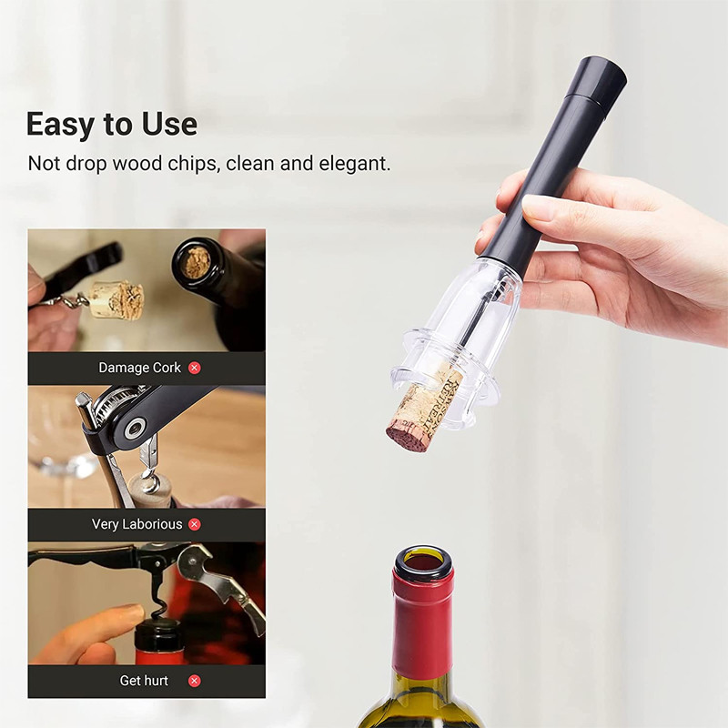 Oro slėgio vyno butelių atidarytuvas, kamščiatraukis, folijos pjaustytuvas, lengvo šalinimo įrankis, vyno butelių atidarytuvas, kamščio ištraukimo įrankis, butelių atidarytuvas