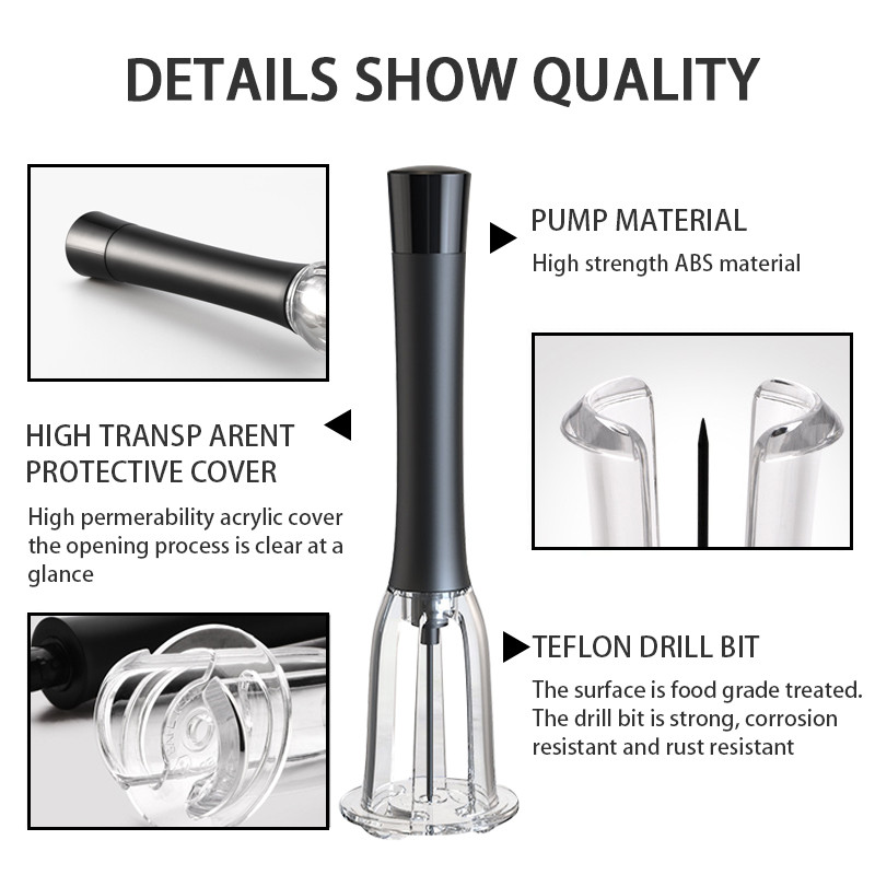 Oro slėgio vyno butelių atidarytuvas, kamščiatraukis, folijos pjaustytuvas, lengvo šalinimo įrankis, vyno butelių atidarytuvas, kamščio ištraukimo įrankis, butelių atidarytuvas