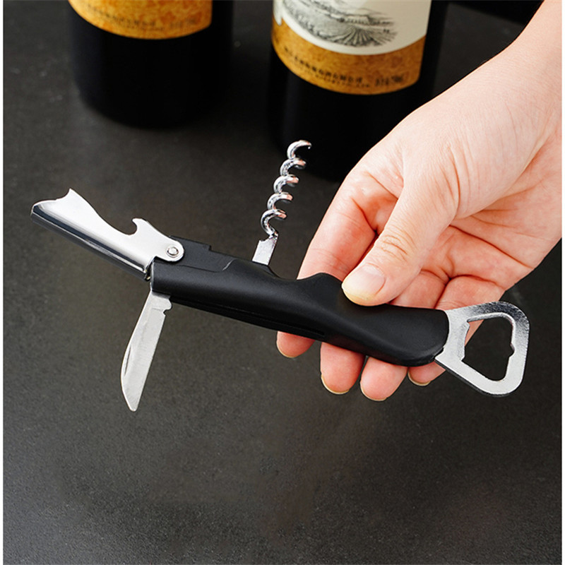 Ръчен бар Отварачка за бутилка бира от неръждаема стомана Запушалка за шампанско Вино Тирбушон Преносим барман Аксесоари за премахване на капачка за сода