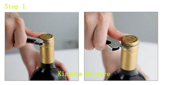 2 ΤΕΜ. Ανοξείδωτο ανοιχτήρι καπακιού για μπουκάλια κρασιού με αξεσουάρ κρασιού από πλαστική λαβή