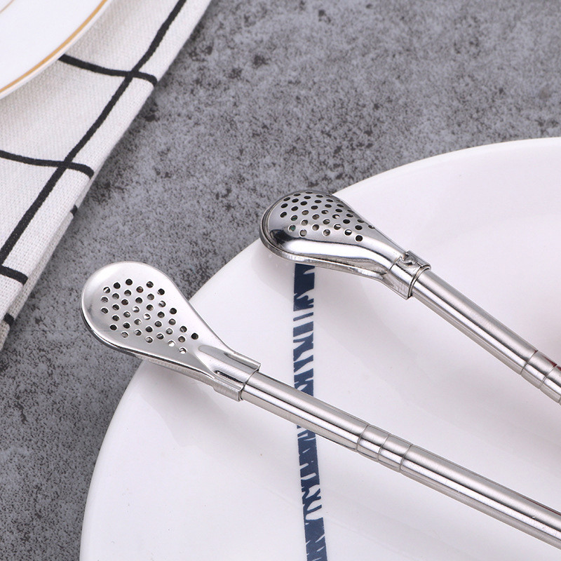 2 buc. Filtru Bombilla detașabil Paie din oțel inoxidabil Paie lingură Filtru de ceai Paie Yerba mate Instrumente de băut reutilizabile Acces la bar