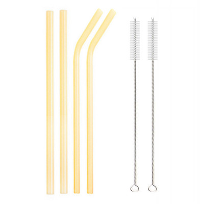 8,5"x8 mm-es újrafelhasználható üvegszívószál-készlet, többszínű üveg egészséges környezetbarát szívószálak koktélturmixhoz