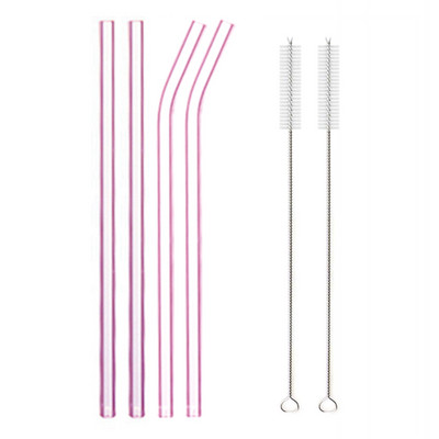 8,5"x8 mm-es újrafelhasználható üvegszívószál-készlet, többszínű üveg egészséges környezetbarát szívószálak koktélturmixhoz