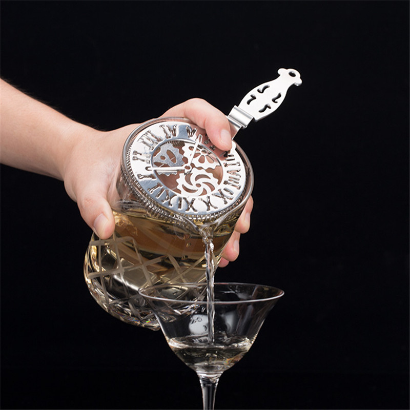 Skull And Mechanical Watch Bar Filtru de cocktail Filtru de gheață Sârmă Băutură amestecată Oțel inoxidabil Barman Barware