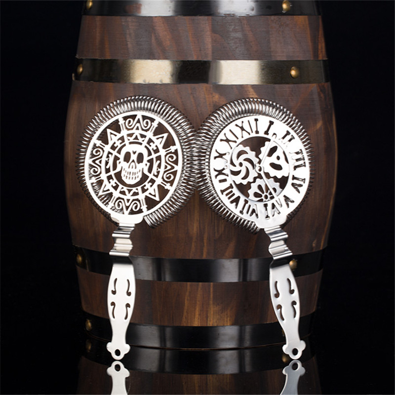 Skull And Mechanical Watch Bar Filtru de cocktail Filtru de gheață Sârmă Băutură amestecată Oțel inoxidabil Barman Barware