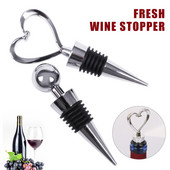 Творческа запушалка за бутилки с червено вино и шампанско във формата на сърце Валентин Сватбени подаръци Хромирана запушалка със сърце