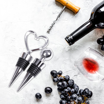 Творческа запушалка за бутилки с червено вино и шампанско във формата на сърце Валентин Сватбени подаръци Хромирана запушалка със сърце