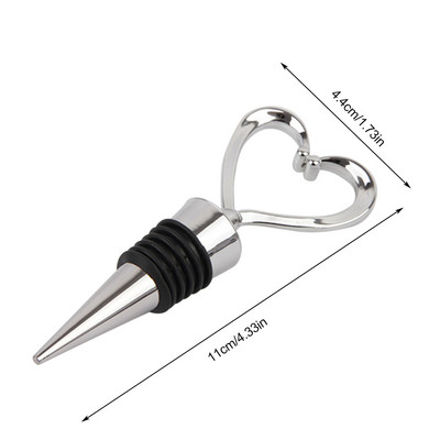 Творческа запушалка за бутилки с червено вино и шампанско във формата на сърце Валентин Сватбени подаръци Хромирана запушалка със сърце