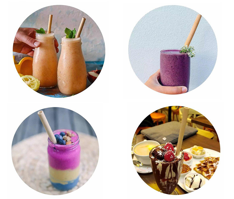 10 buc. paie din bambus natural 20 cm paie reutilizabile de băut cu perie de curățare Paie de cocktail din bambus ecologică Accesoriu pentru bar